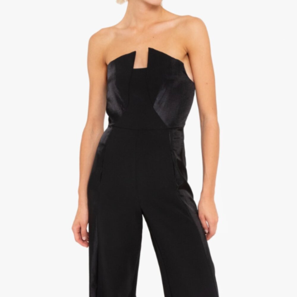 Elegant Black Strapless Jumpsuit